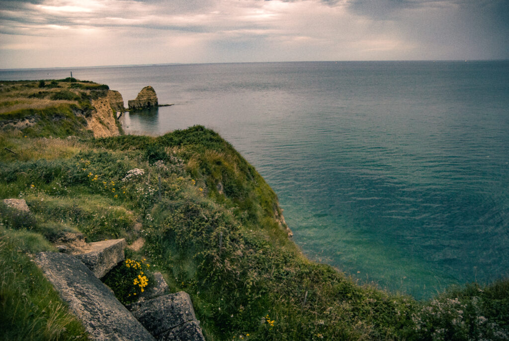 The Pont du Hoc in Normandy France at Sunset