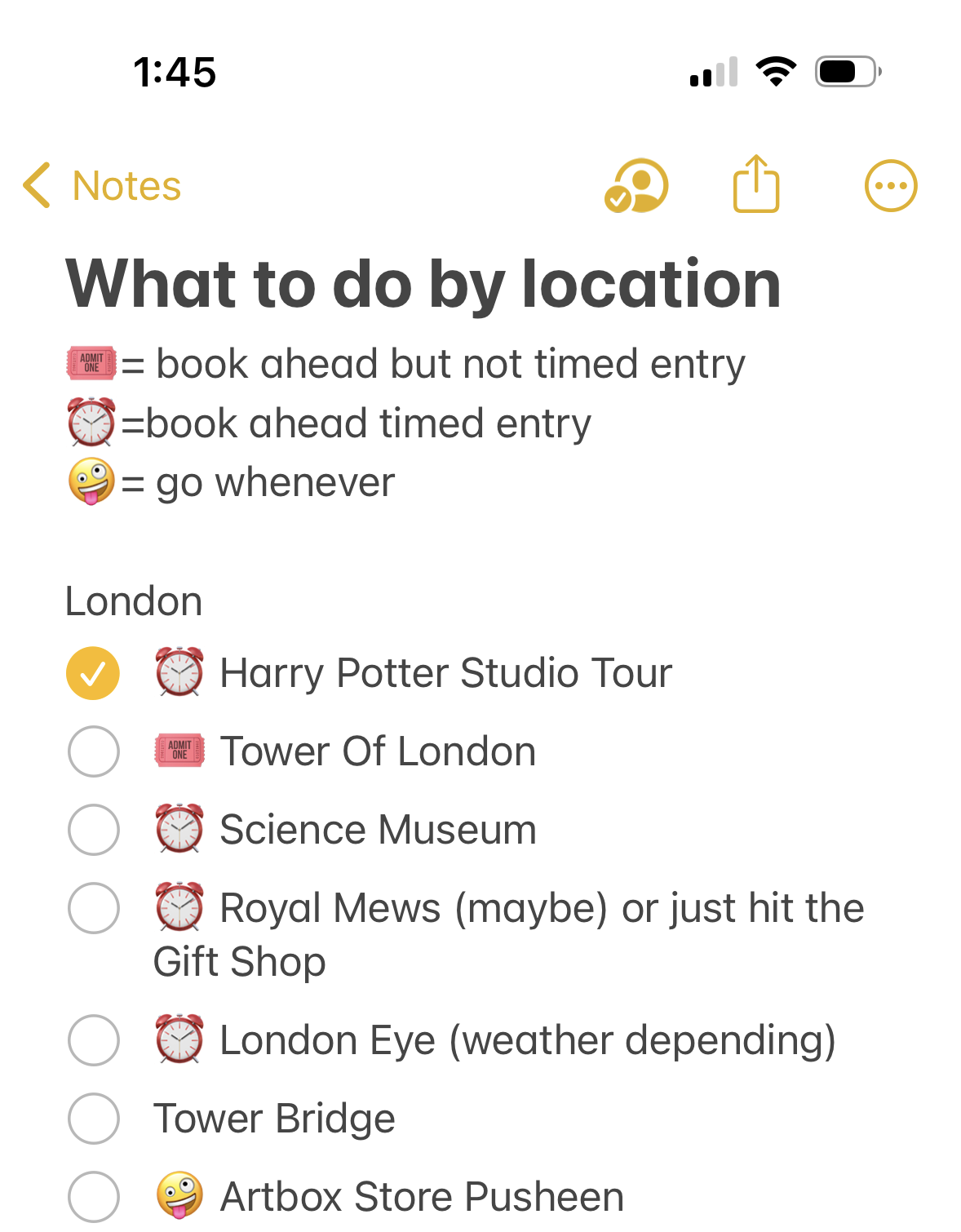 List of activities to do in London