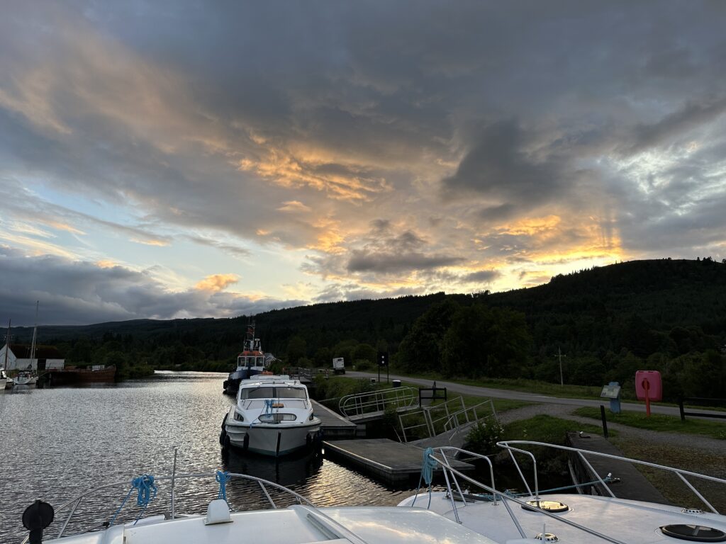 The southern end of Fort Augustus from where the boats dock.