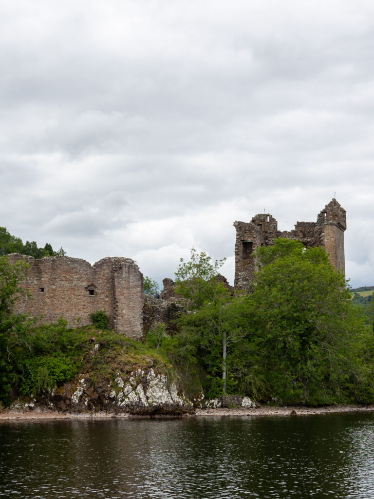 Urquhart Castle from Loch Ness via a Le Boat Houseboat