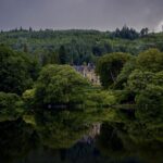 Glengarry Castle, Loch Oich, Scotland from a Le Boat Houseboat.